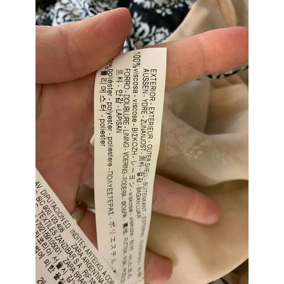 Zara Dress Cold Shoulder Size S Floral Midi - Picture 10 of 10